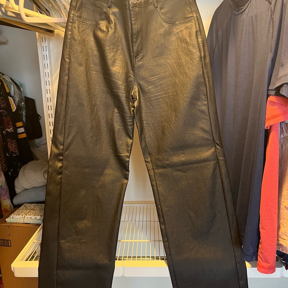 Black Faux Leather Pants